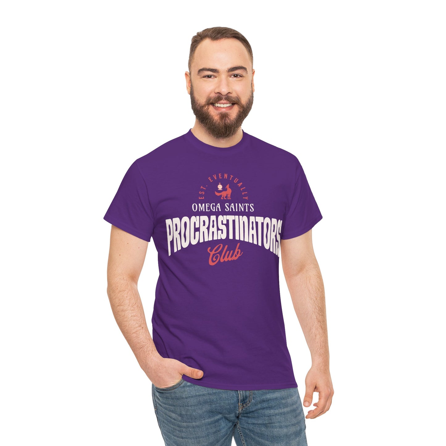 Omega Saints Procrastinators Club – Printed T-Shirt Vintage Sports Team Style Custom Printed Shirt