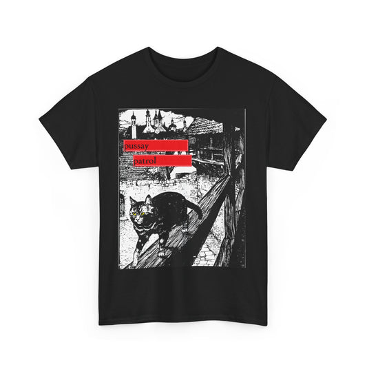 Pussay Patrol Printed T-Shirt - Graphic Tee black