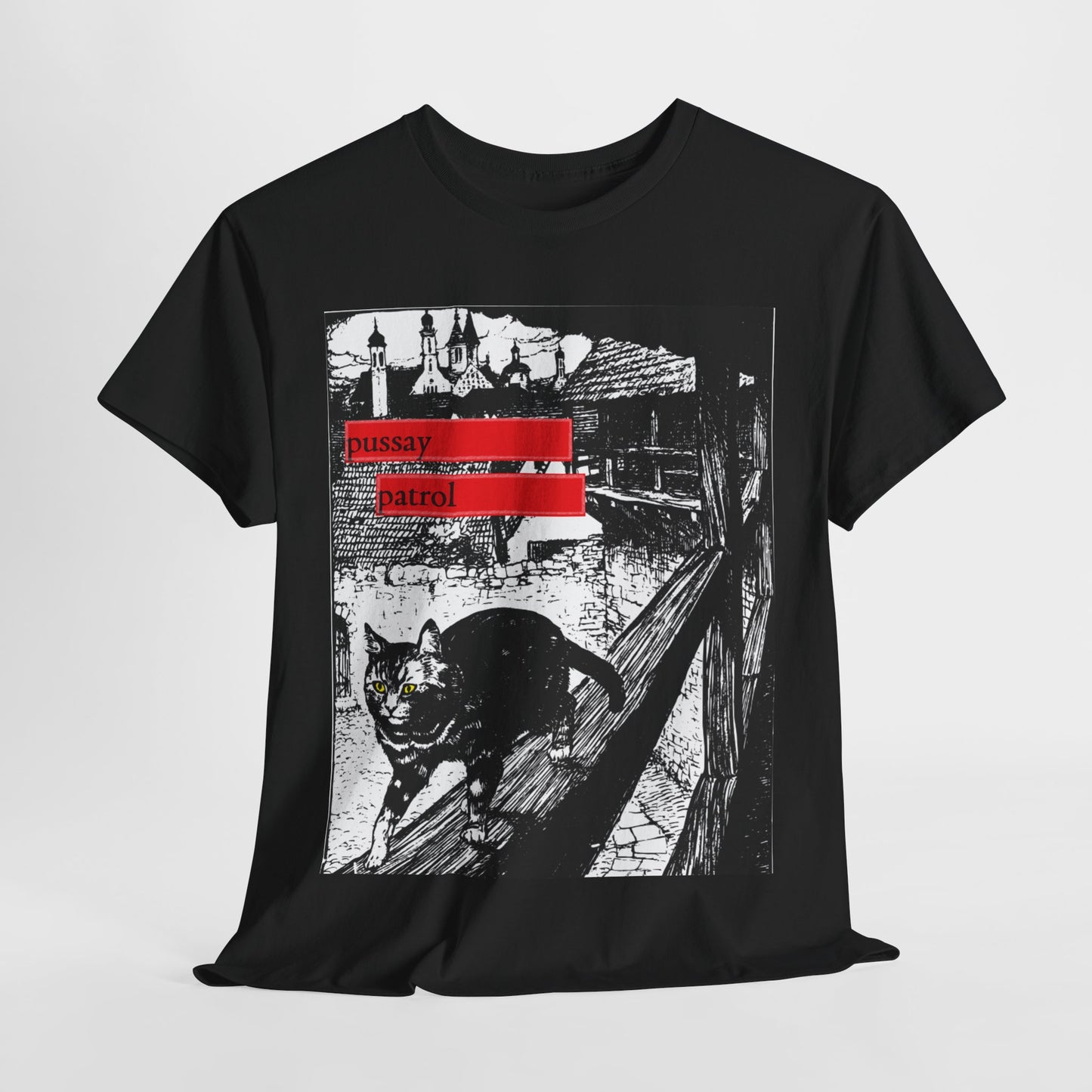 Pussay Patrol Printed T-Shirt - Graphic Tee black