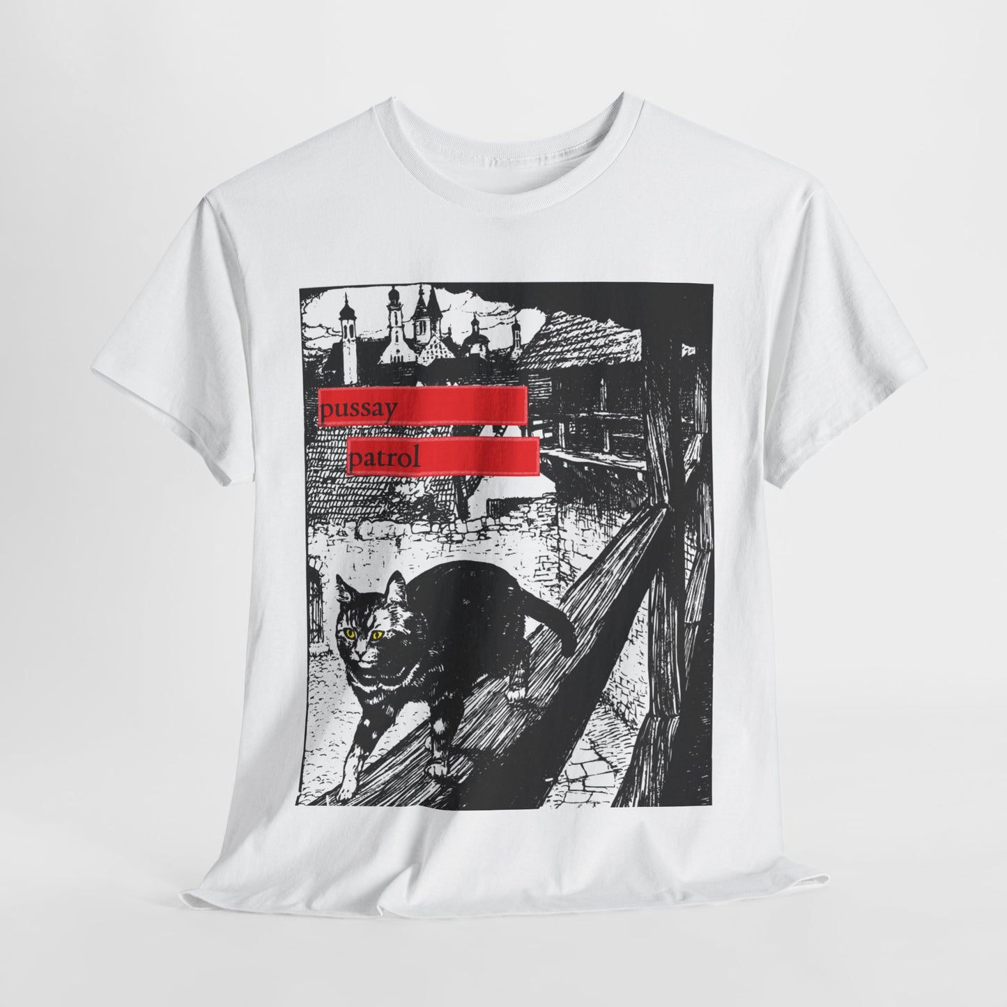 Pussay Patrol Printed T-Shirt - Graphic Tee white