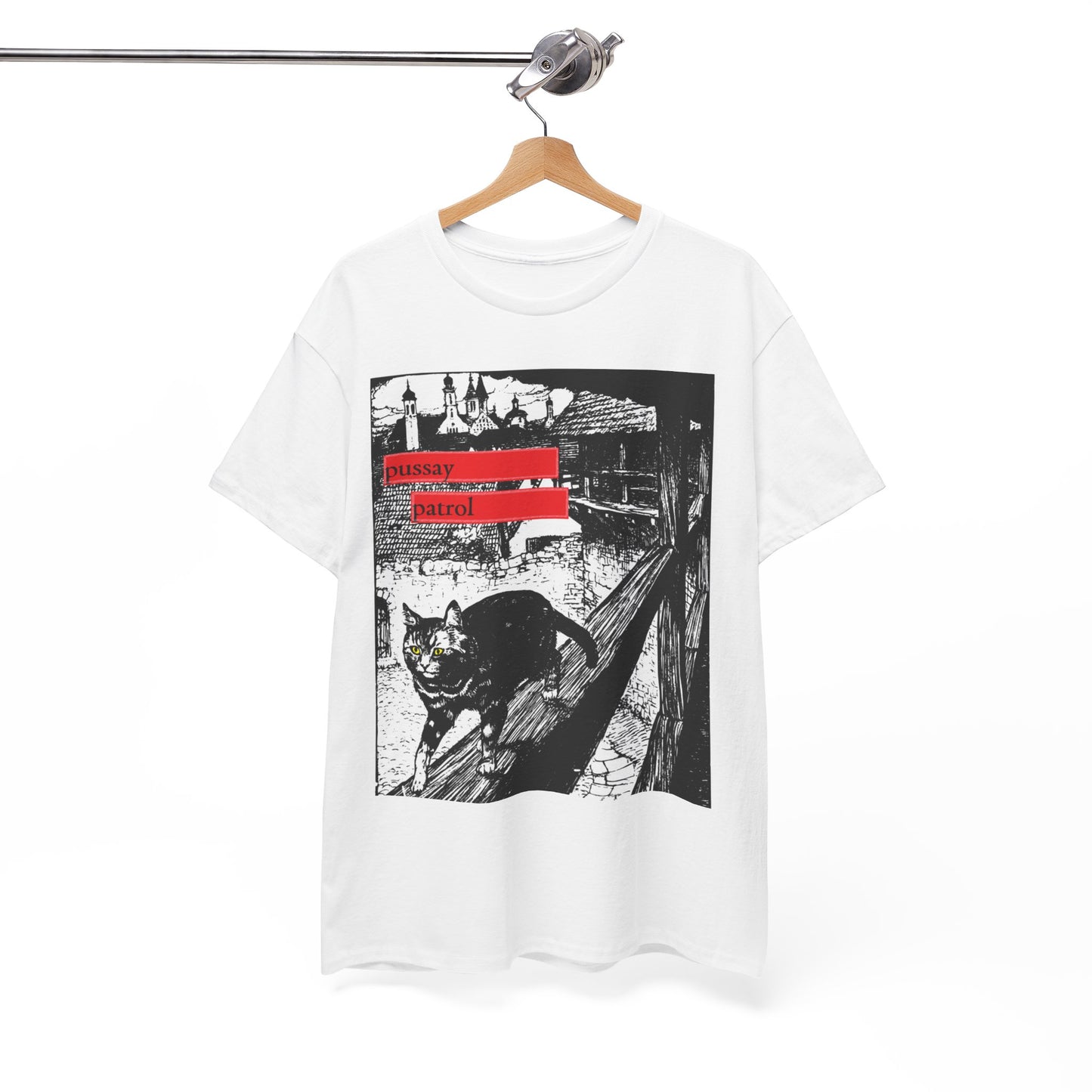 Pussay Patrol Printed T-Shirt - Graphic Tee white
