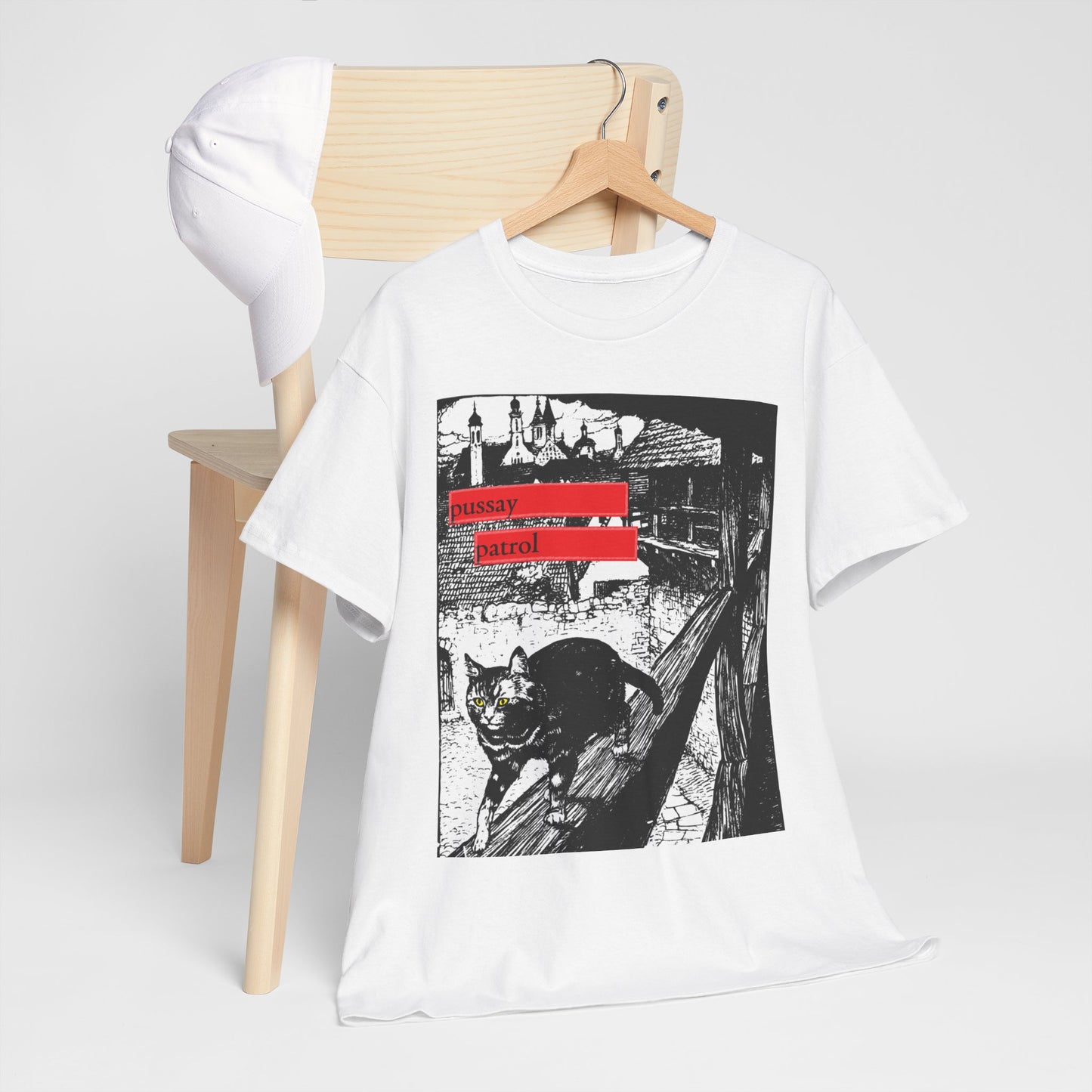 Pussay Patrol Printed T-Shirt - Graphic Tee white