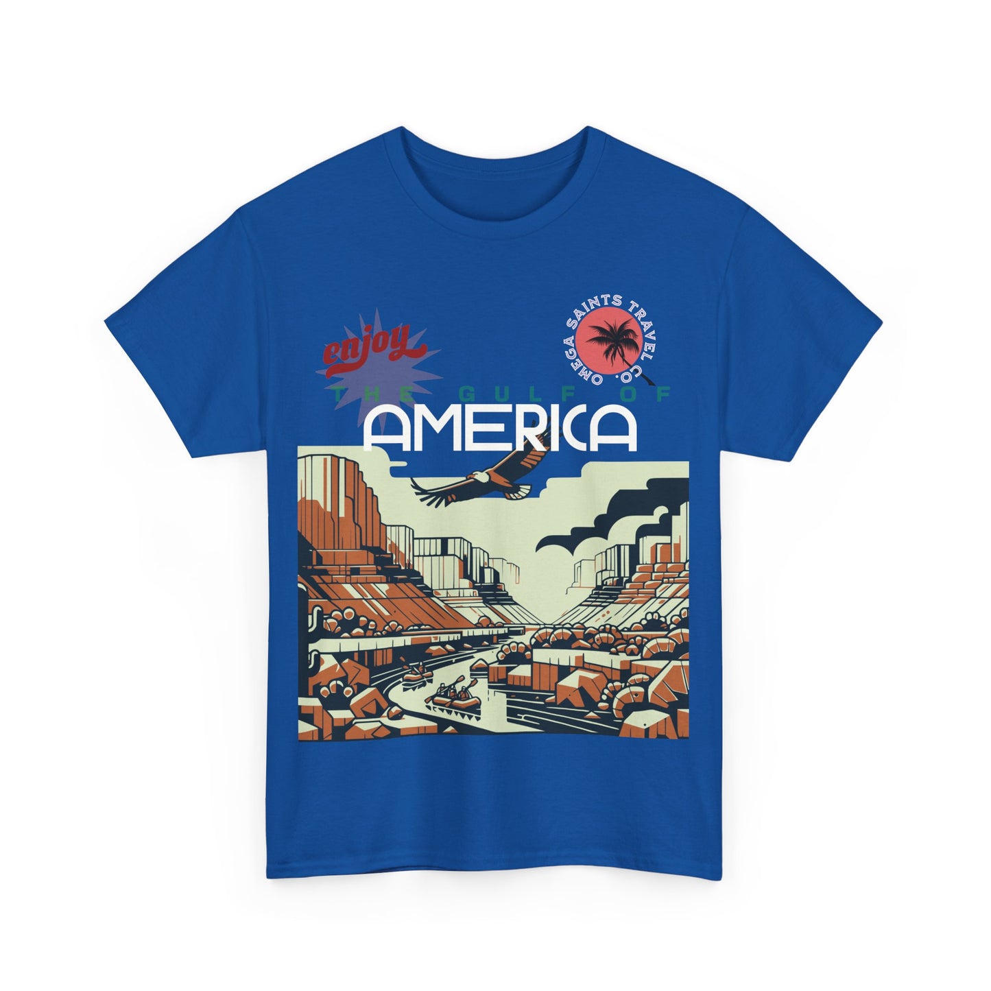 Welcome to the Gulf of America Printed T-Shirt – We Make Clothes, Not Maps Blue