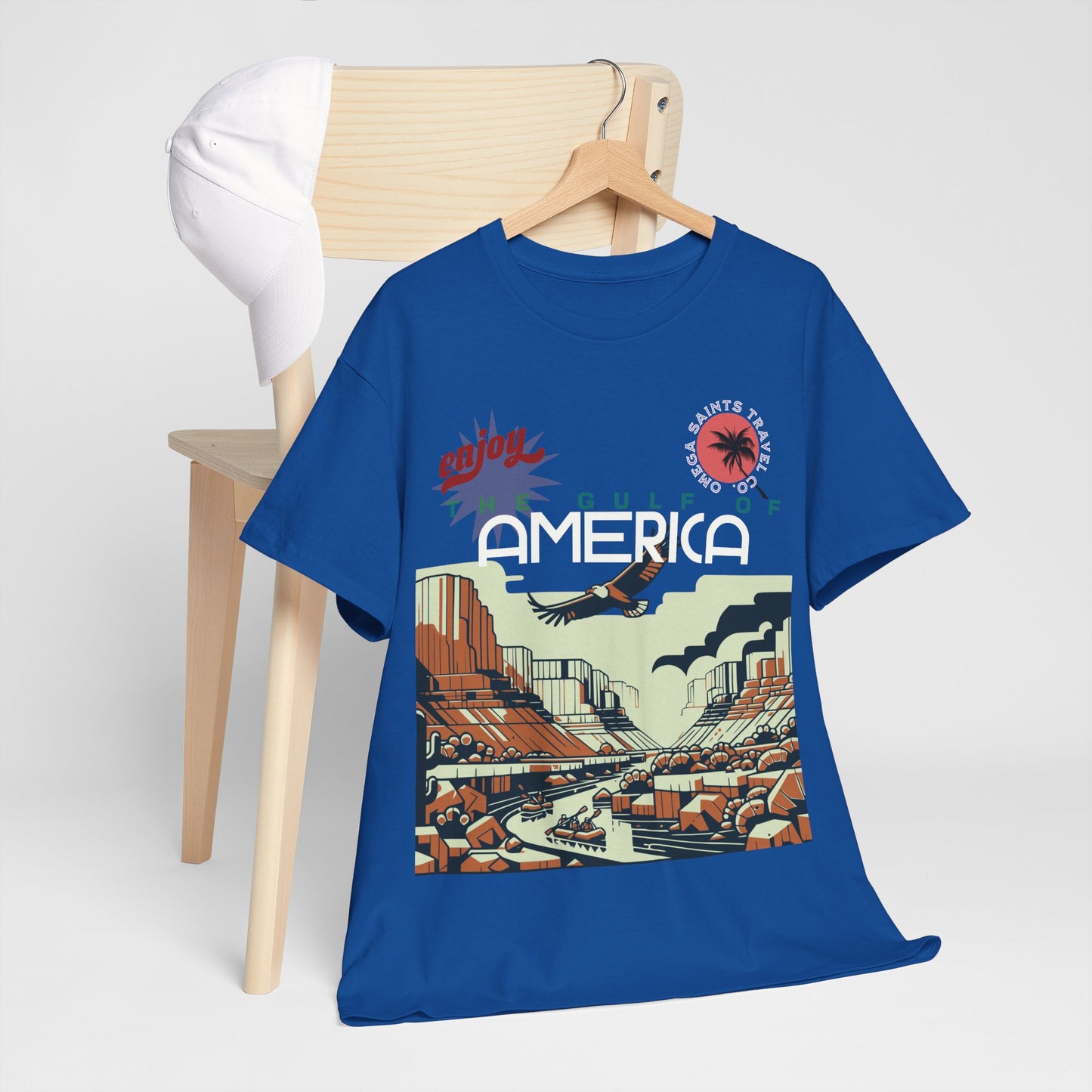 Welcome to the Gulf of America Printed T-Shirt – We Make Clothes, Not Maps Blue