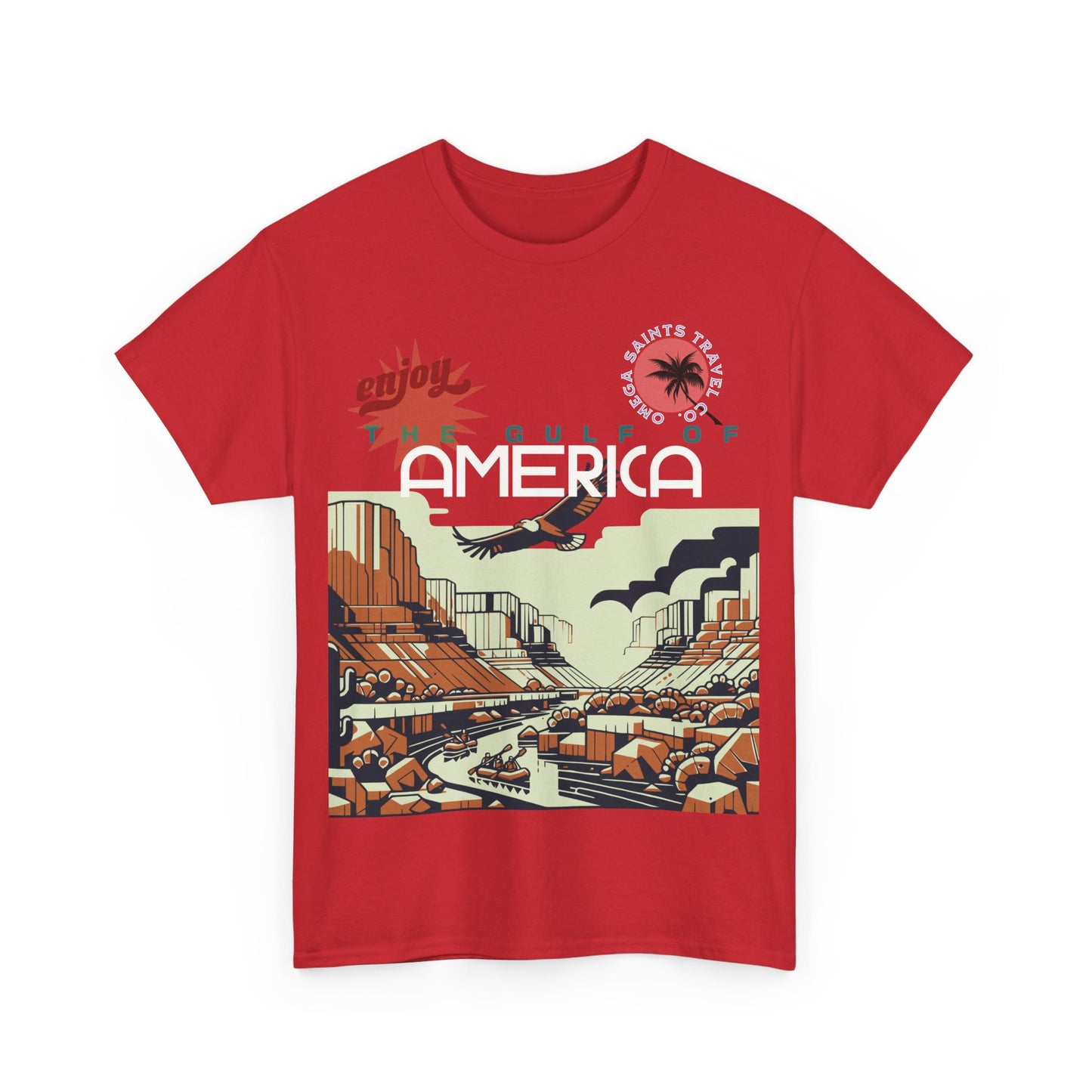 Welcome to the Gulf of America Printed T-Shirt – We Make Clothes, Not Maps Red