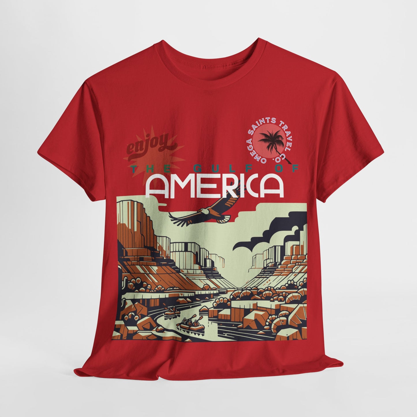 Welcome to the Gulf of America Printed T-Shirt – We Make Clothes, Not Maps Red