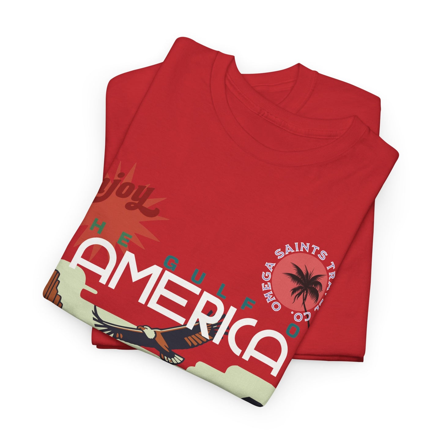Welcome to the Gulf of America Printed T-Shirt – We Make Clothes, Not Maps red