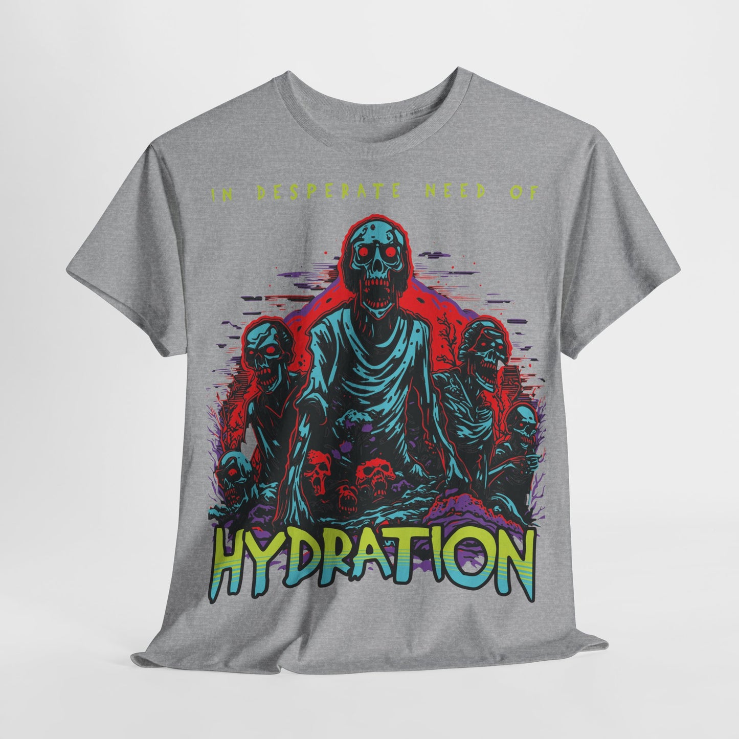 Zombie Skeleton Tee Shirt Printed T Shirt detail grey alt float