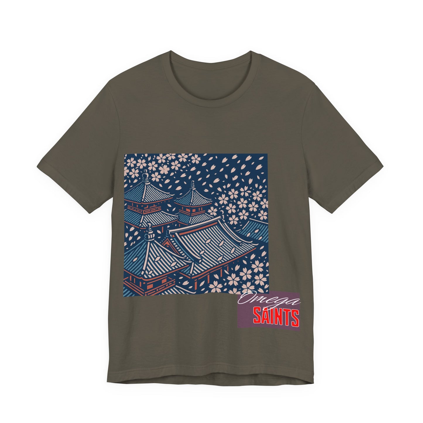 Cherry Blossom Rooftops – Japanese Temple Aesthetic Graphic Tee