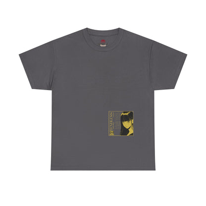 Anime Minimalist Tee — Yellow Portrait Pocket Graphic