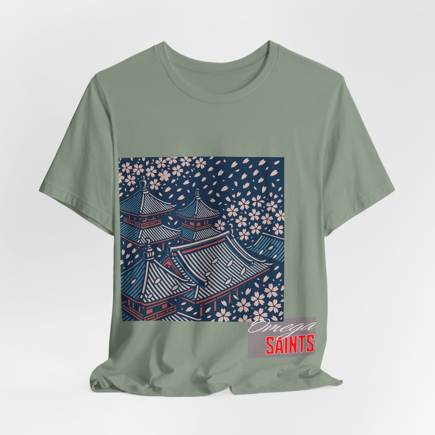 Cherry Blossom Rooftops – Japanese Temple Aesthetic Graphic Tee