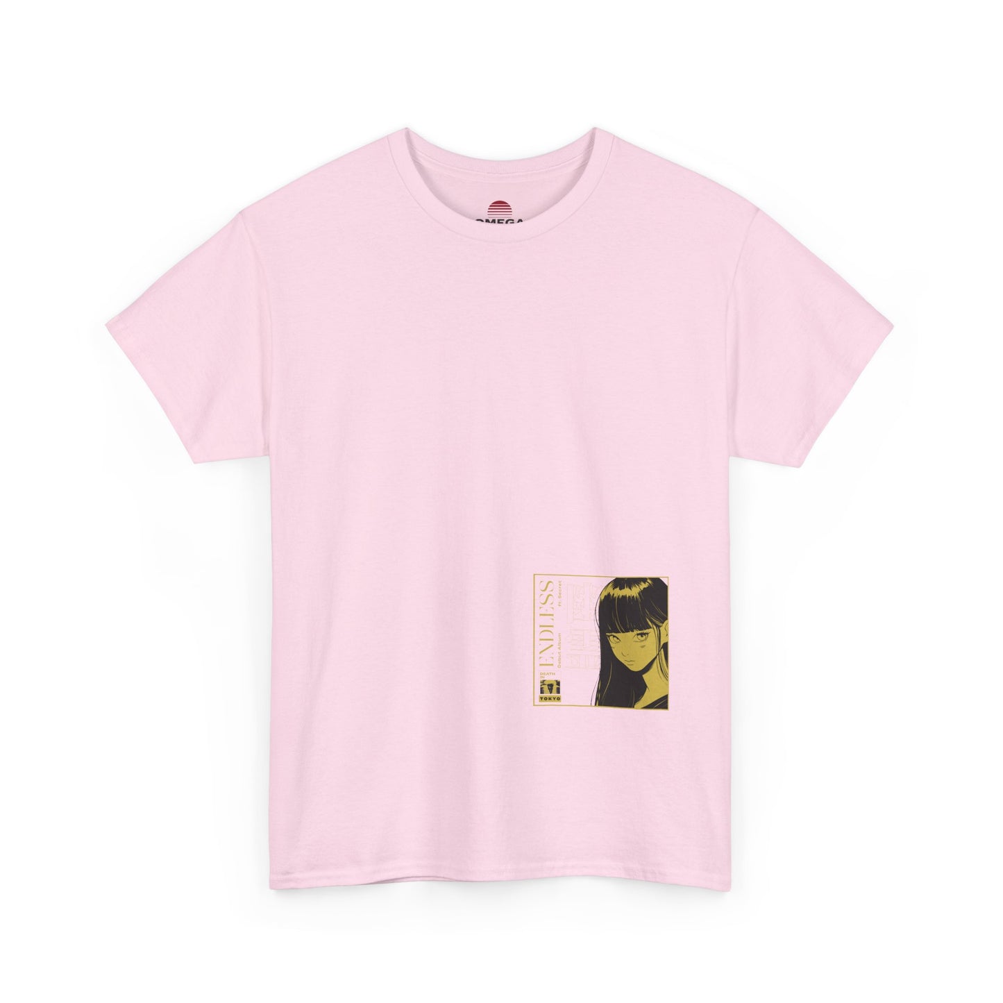 Anime Minimalist Tee — Yellow Portrait Pocket Graphic