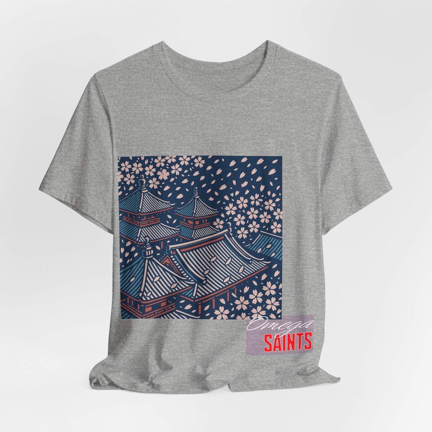 Cherry Blossom Rooftops – Japanese Temple Aesthetic Graphic Tee