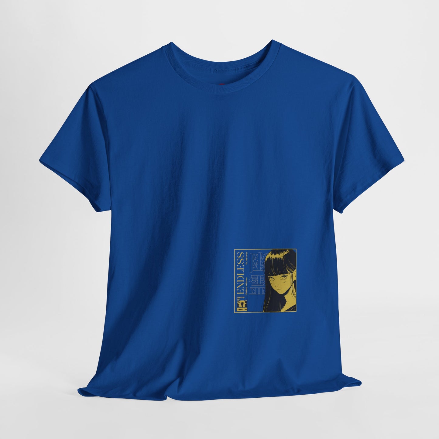 Anime Minimalist Tee — Yellow Portrait Pocket Graphic