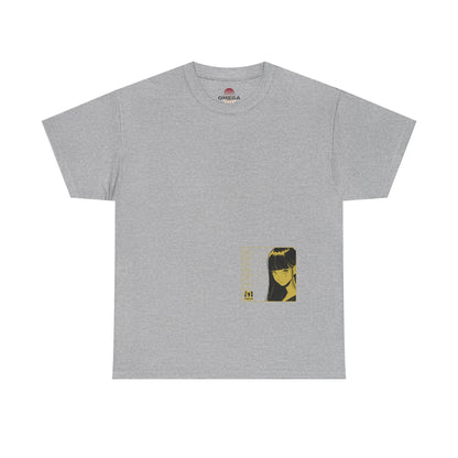 Anime Minimalist Tee — Yellow Portrait Pocket Graphic