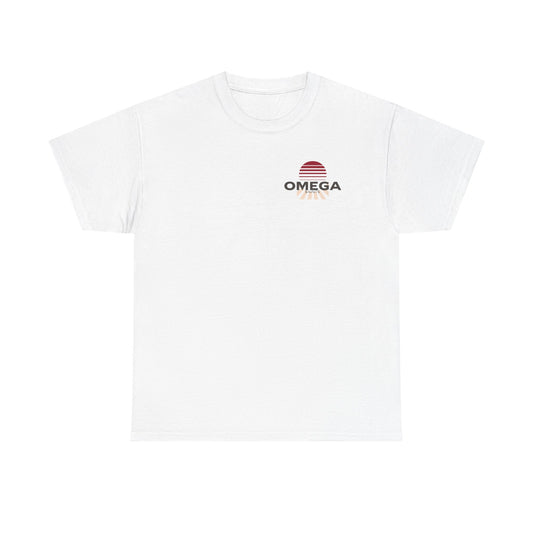Japanese Warrior Samurai T-Shirt — Omega Logo Vintage Sun Graphic