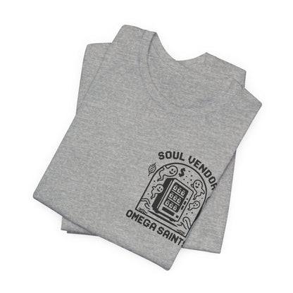 Soul Vendor T-Shirt – Retro Pixel Ghost Vending Machine Tee by Omega Saints