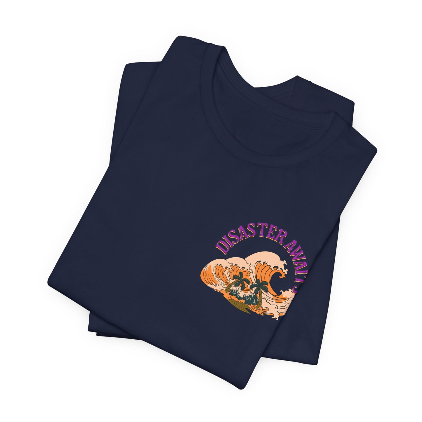 Disaster Awaits Graphic Tee – Tidal Wave Summer Shirt | Altcore Island Aesthetic T-Shirt | Unisex Festival Top