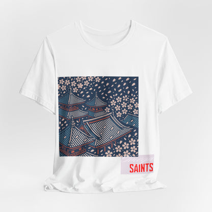 Cherry Blossom Rooftops – Japanese Temple Aesthetic Graphic Tee
