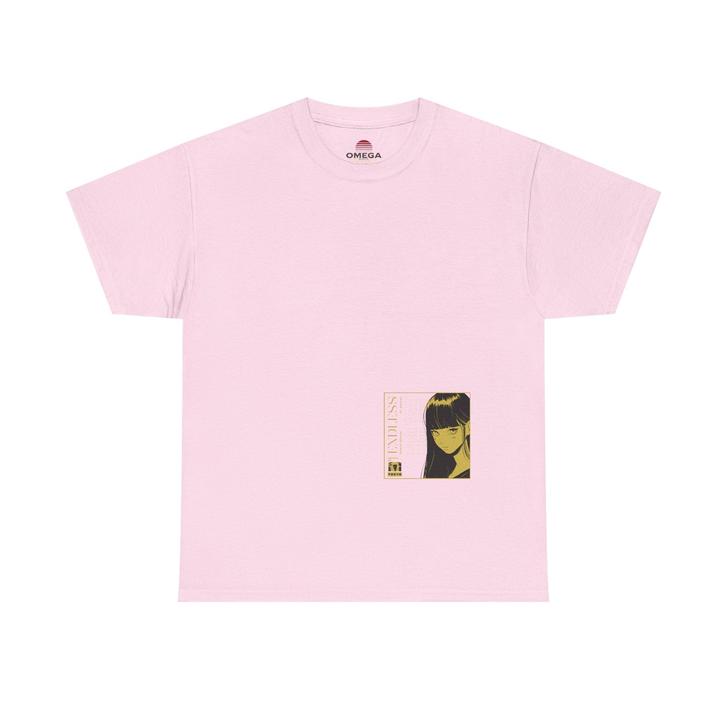 Anime Minimalist Tee — Yellow Portrait Pocket Graphic