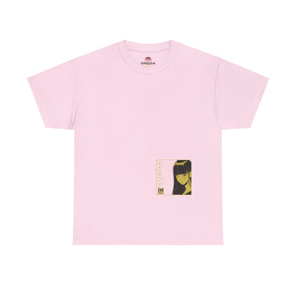 Anime Minimalist Tee — Yellow Portrait Pocket Graphic