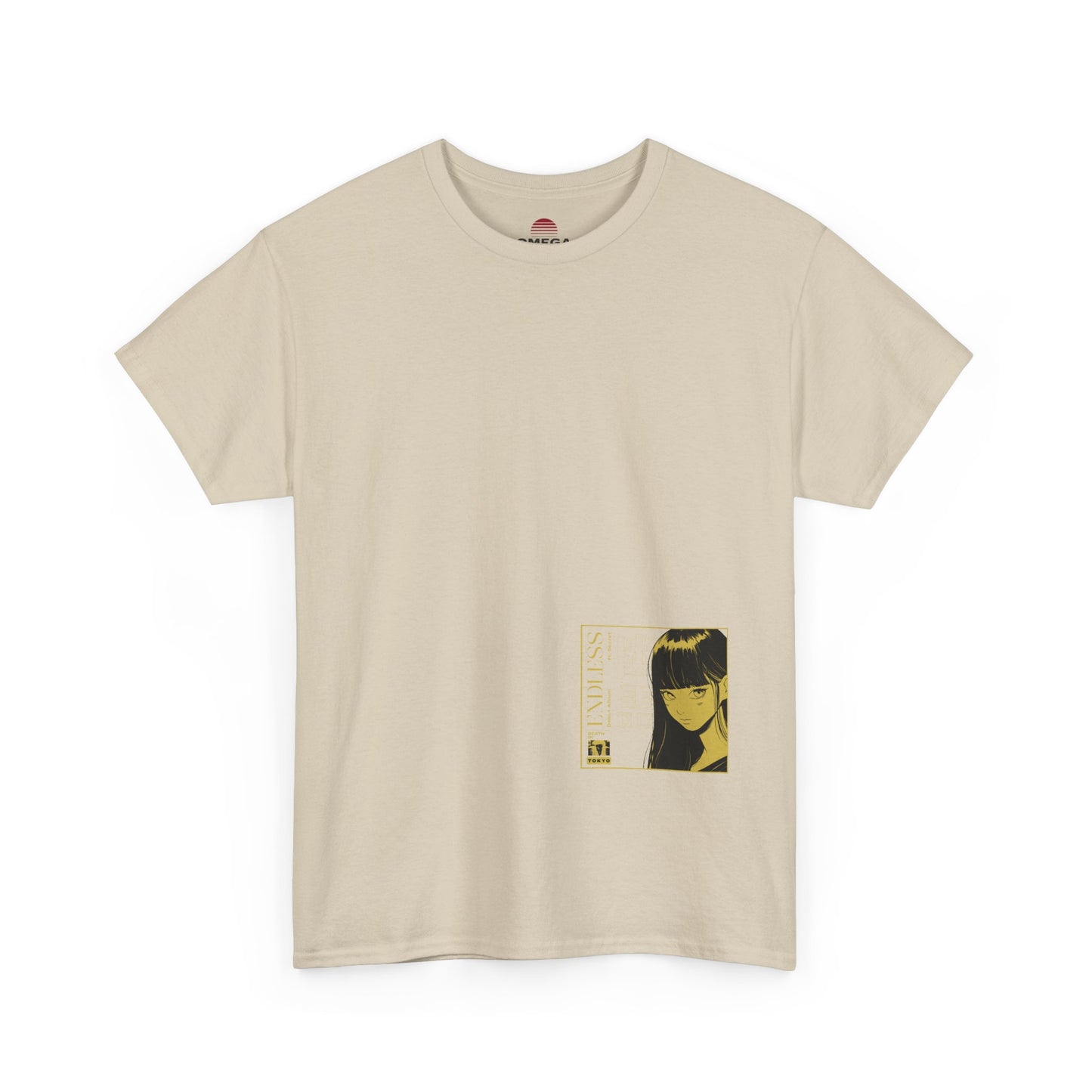 Anime Minimalist Tee — Yellow Portrait Pocket Graphic