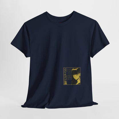 Anime Minimalist Tee — Yellow Portrait Pocket Graphic