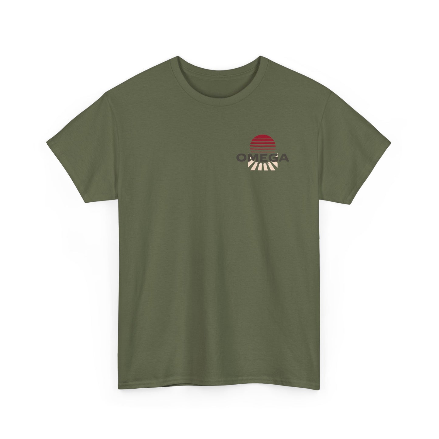 Japanese Warrior Samurai T-Shirt — Omega Logo Vintage Sun Graphic