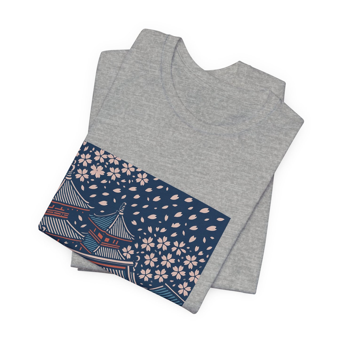 Cherry Blossom Rooftops – Japanese Temple Aesthetic Graphic Tee