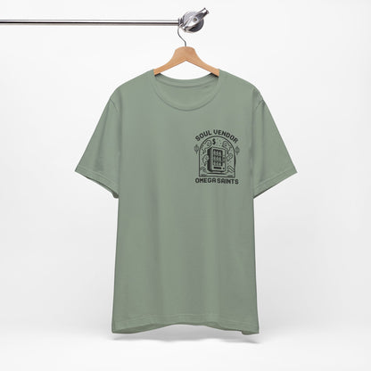 Soul Vendor T-Shirt – Retro Pixel Ghost Vending Machine Tee by Omega Saints