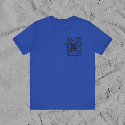 Soul Vendor T-Shirt – Retro Pixel Ghost Vending Machine Tee by Omega Saints