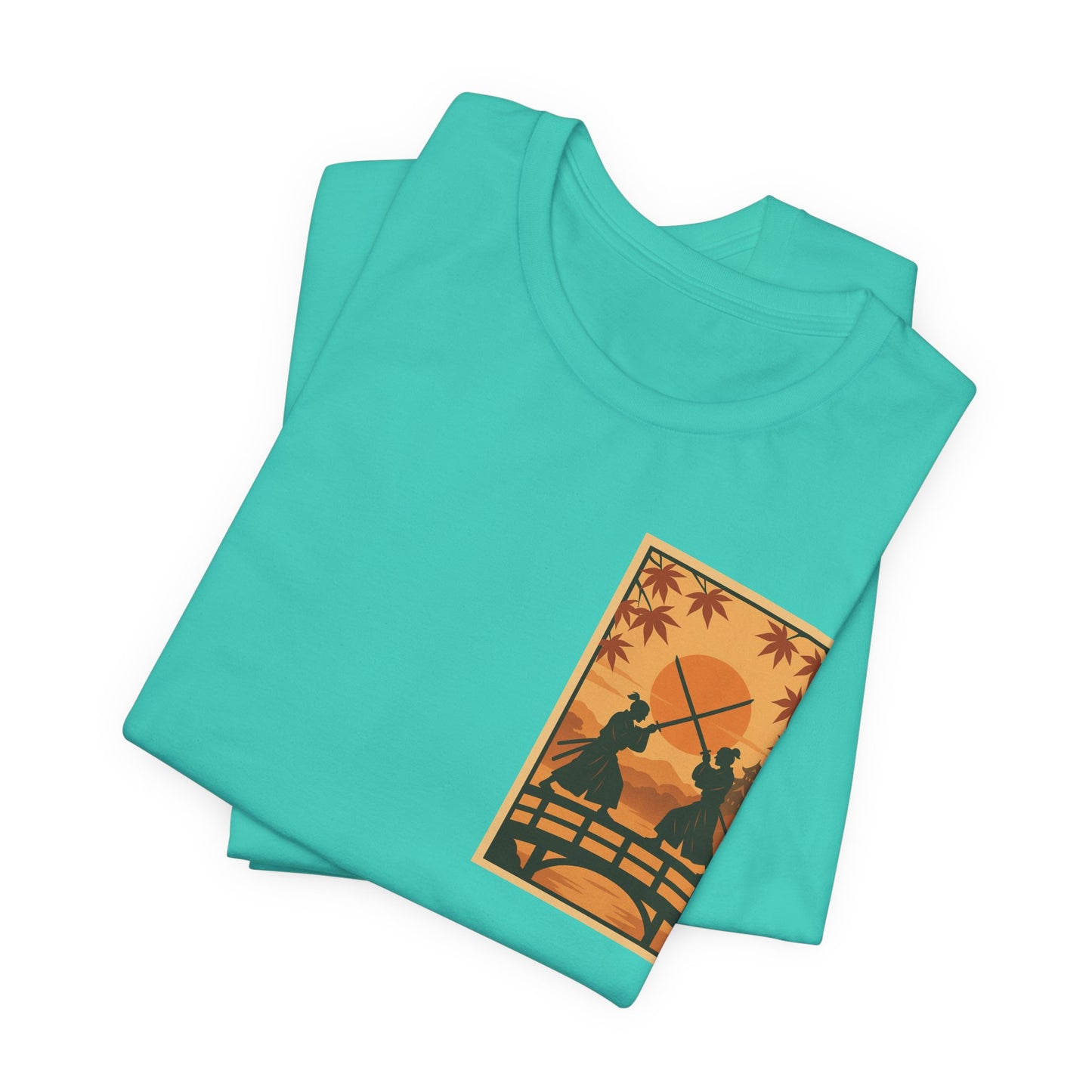 Samurai Sunset Standoff – Ukiyo-e Pocket Logo Tee