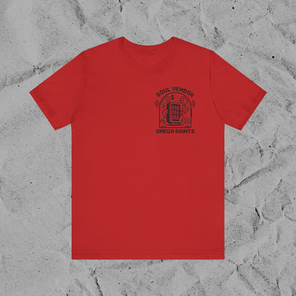 Soul Vendor T-Shirt – Retro Pixel Ghost Vending Machine Tee by Omega Saints