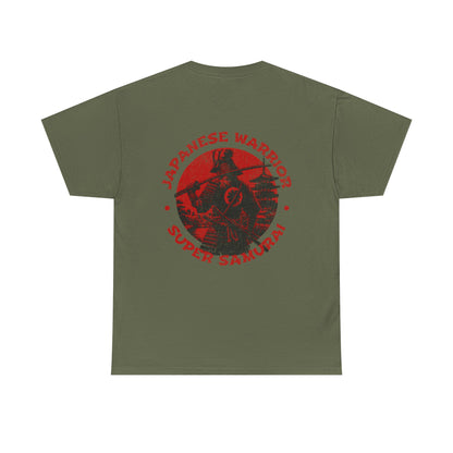 Japanese Warrior Samurai T-Shirt — Omega Logo Vintage Sun Graphic