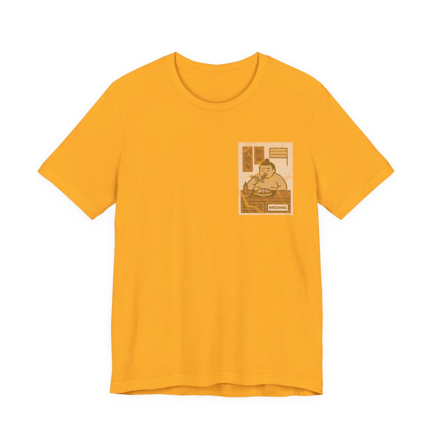 Hiroshima Okonomiyaki Sumo T-Shirt – Minimal Japanese Food Art Tee - Travel Wear for Men
