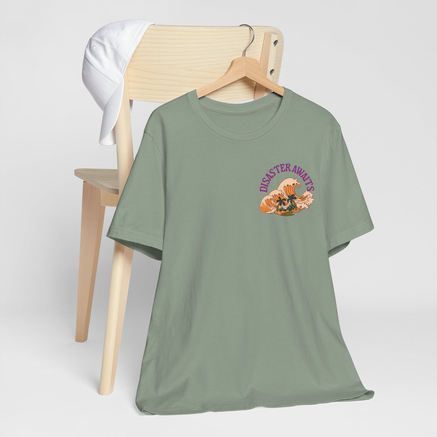 Disaster Awaits Graphic Tee – Tidal Wave Summer Shirt | Altcore Island Aesthetic T-Shirt | Unisex Festival Top