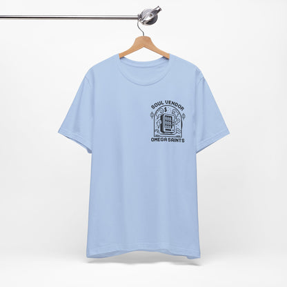 Soul Vendor T-Shirt – Retro Pixel Ghost Vending Machine Tee by Omega Saints