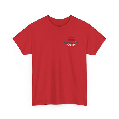 Japanese Warrior Samurai T-Shirt — Omega Logo Vintage Sun Graphic