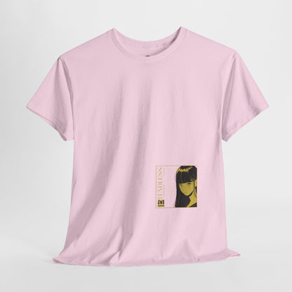 Anime Minimalist Tee — Yellow Portrait Pocket Graphic