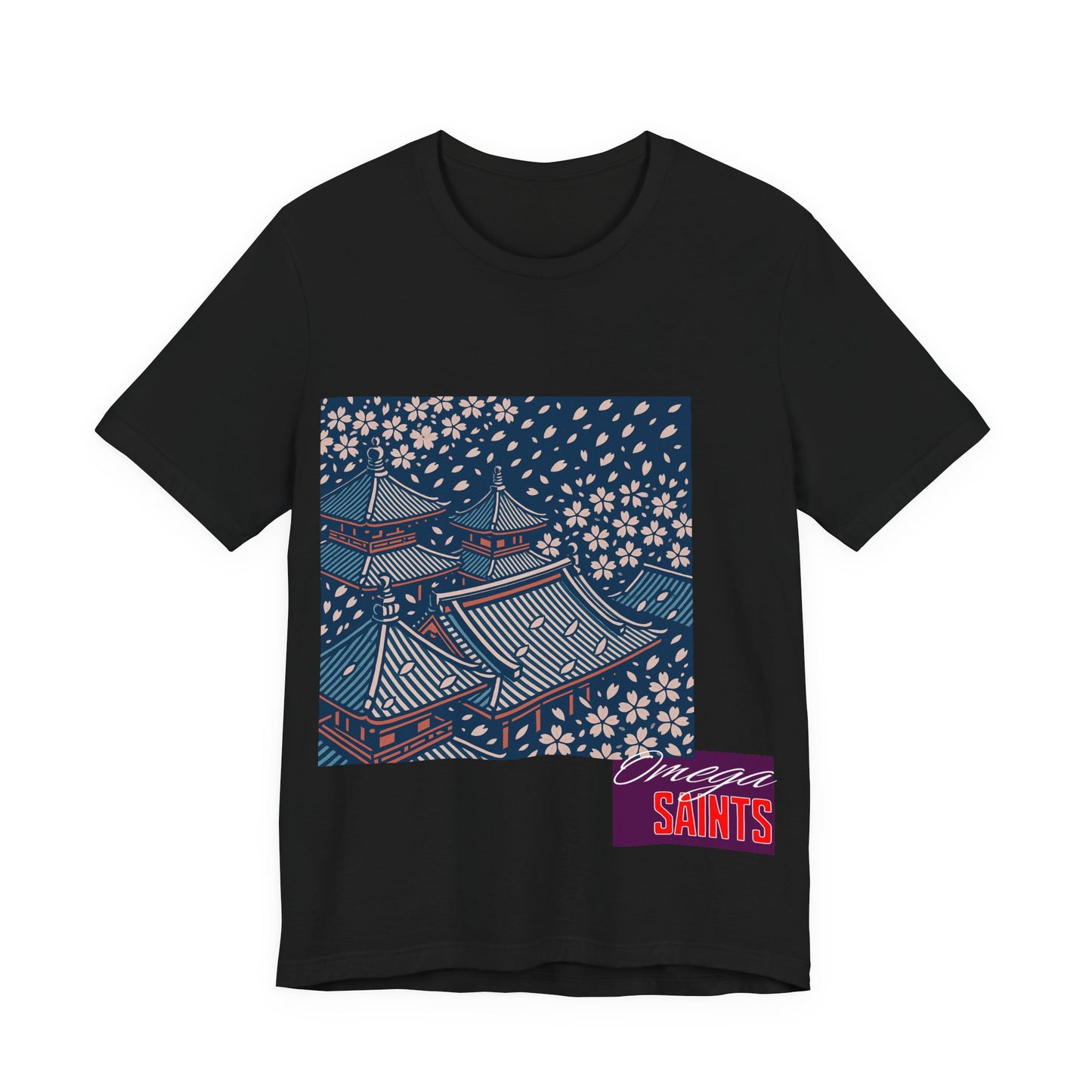 Cherry Blossom Rooftops – Japanese Temple Aesthetic Graphic Tee