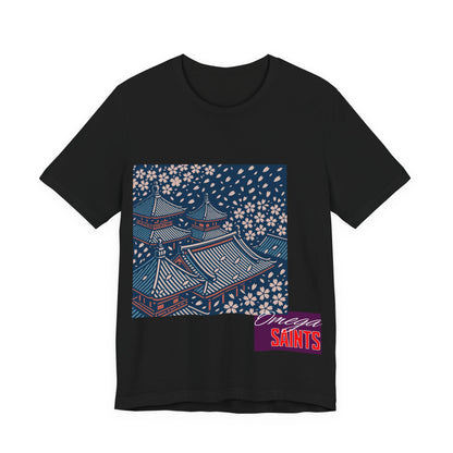 Cherry Blossom Rooftops – Japanese Temple Aesthetic Graphic Tee