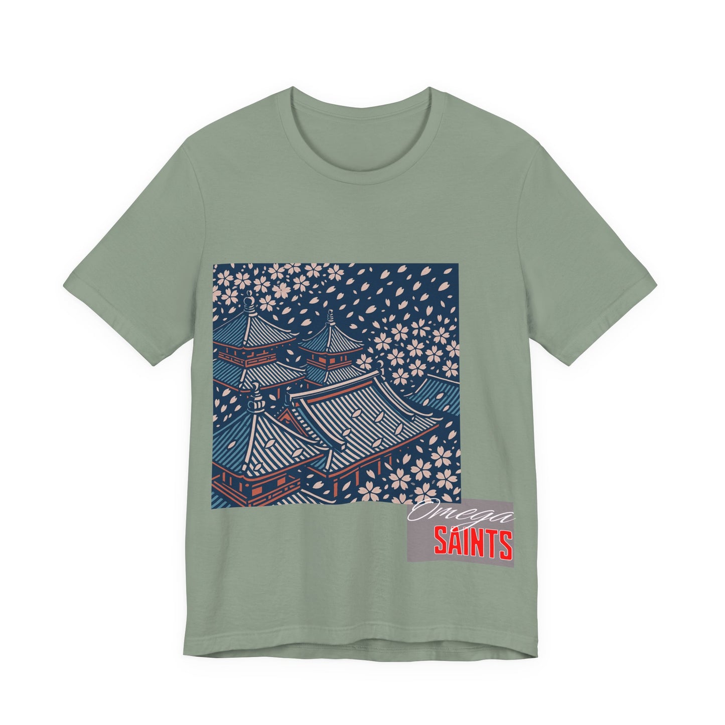 Cherry Blossom Rooftops – Japanese Temple Aesthetic Graphic Tee