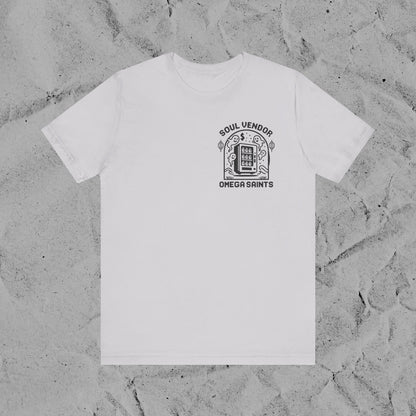 Soul Vendor T-Shirt – Retro Pixel Ghost Vending Machine Tee by Omega Saints