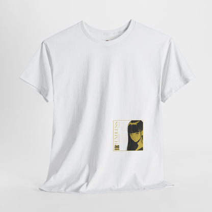 Anime Minimalist Tee — Yellow Portrait Pocket Graphic