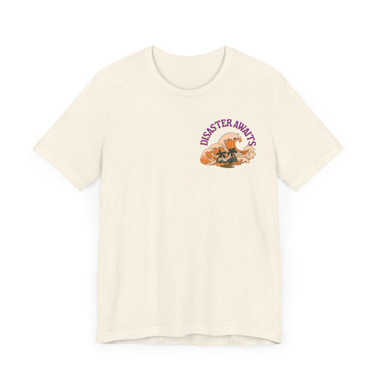 Disaster Awaits Graphic Tee – Tidal Wave Summer Shirt | Altcore Island Aesthetic T-Shirt | Unisex Festival Top