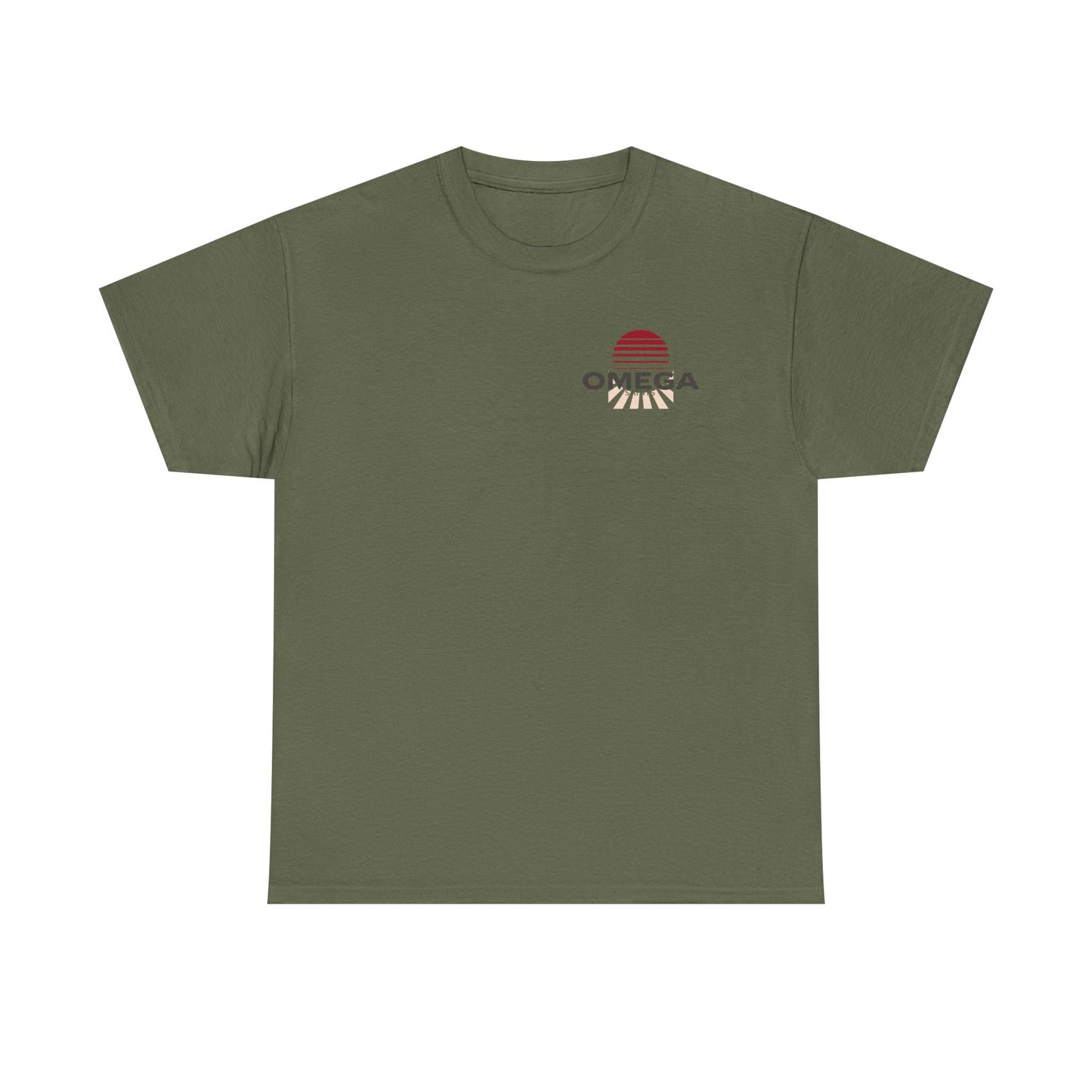Japanese Warrior Samurai T-Shirt — Omega Logo Vintage Sun Graphic