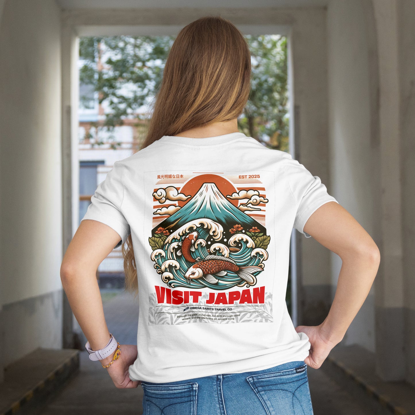 Visit Japan - Vintage-Style Mt Fuji Travel T-Shirt