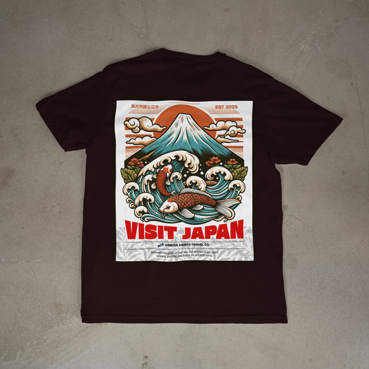 Visit Japan - Vintage-Style Mt Fuji Travel T-Shirt