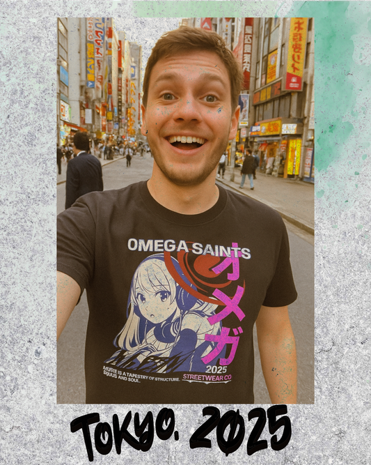 Omega Saints Anime Graphic Printed T-Shirt – Japanese Streetwear Style