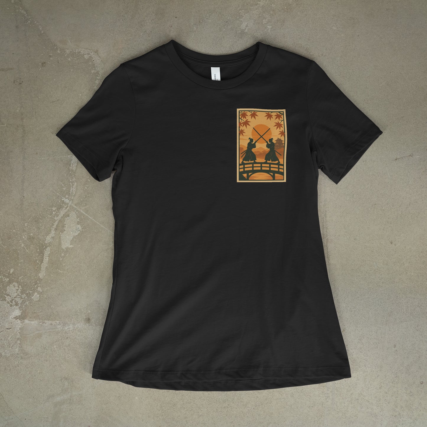 Samurai Sunset Standoff – Ukiyo-e Pocket Logo Tee